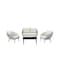 Manhattan Comfort Riviera Rope Wicker 4-Piece 4 Seater Patio Conversation Set with Cushions in Cream OD-CV016-CR - alternate 1